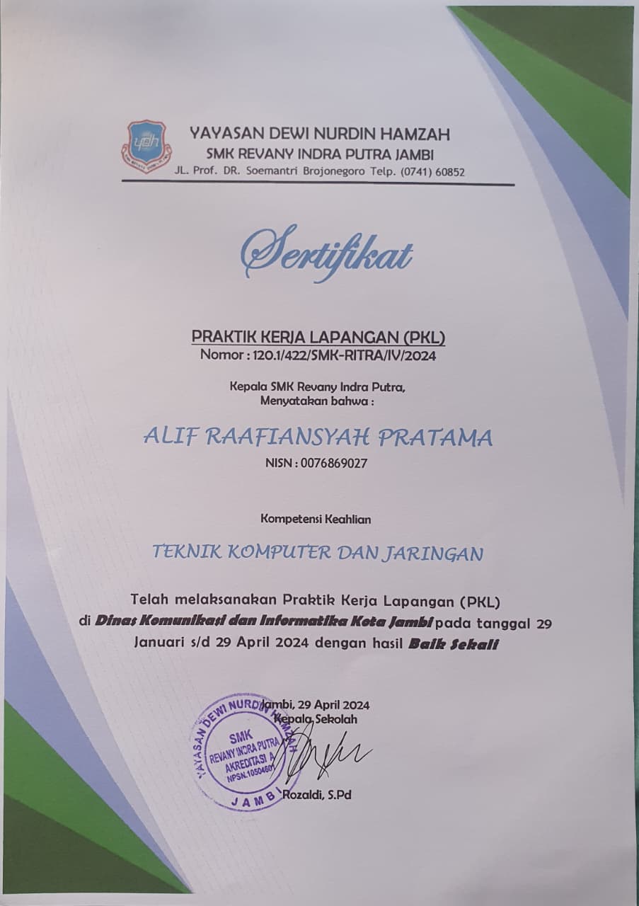PKL Certificate